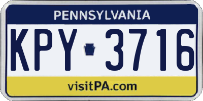 PA license plate KPY3716