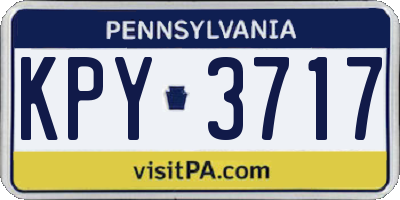 PA license plate KPY3717