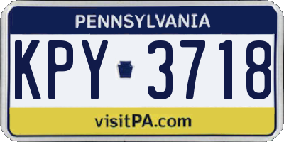 PA license plate KPY3718