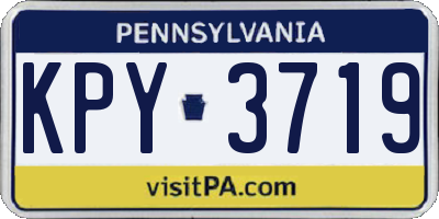 PA license plate KPY3719