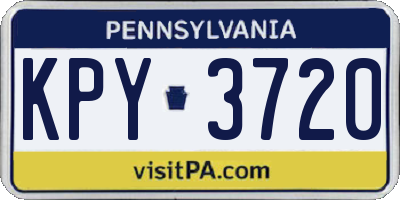 PA license plate KPY3720