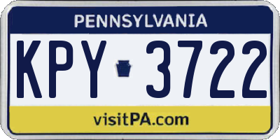 PA license plate KPY3722