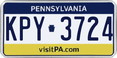PA license plate KPY3724