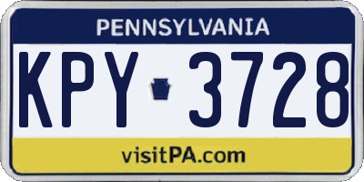 PA license plate KPY3728