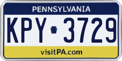 PA license plate KPY3729
