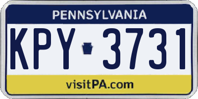 PA license plate KPY3731