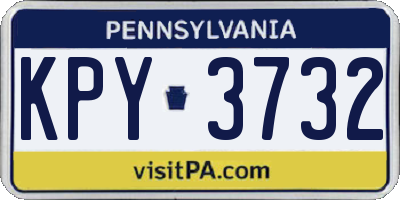 PA license plate KPY3732