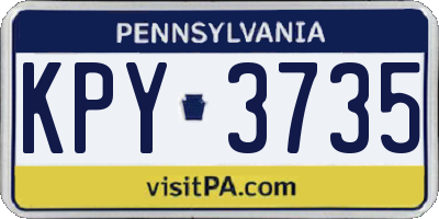 PA license plate KPY3735