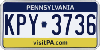 PA license plate KPY3736