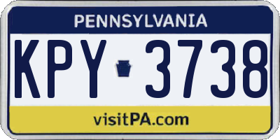 PA license plate KPY3738