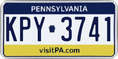 PA license plate KPY3741