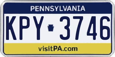 PA license plate KPY3746