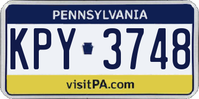 PA license plate KPY3748