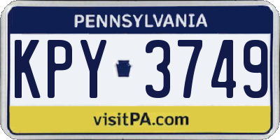 PA license plate KPY3749
