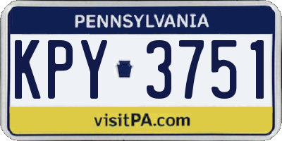 PA license plate KPY3751