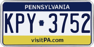PA license plate KPY3752