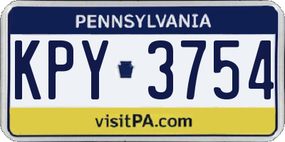 PA license plate KPY3754