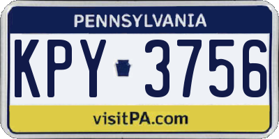 PA license plate KPY3756