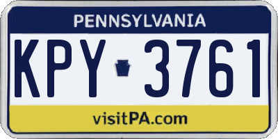 PA license plate KPY3761