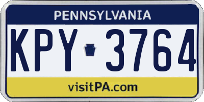 PA license plate KPY3764