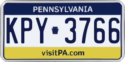 PA license plate KPY3766