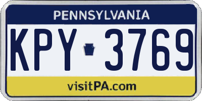 PA license plate KPY3769