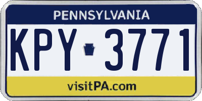 PA license plate KPY3771