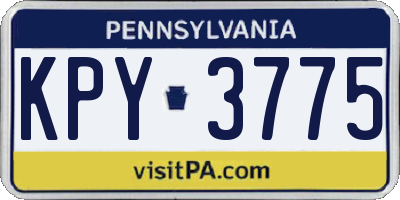PA license plate KPY3775