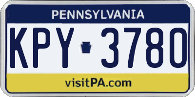 PA license plate KPY3780