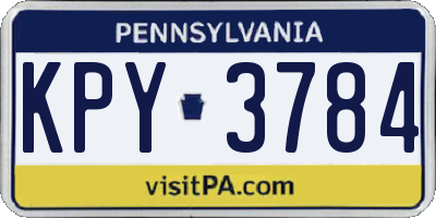 PA license plate KPY3784