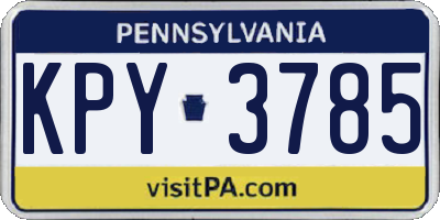 PA license plate KPY3785