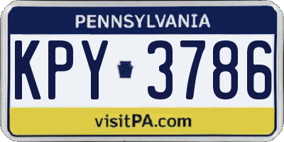 PA license plate KPY3786