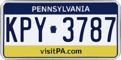 PA license plate KPY3787
