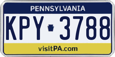 PA license plate KPY3788