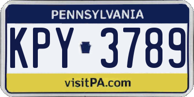 PA license plate KPY3789