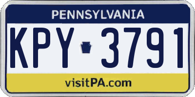 PA license plate KPY3791