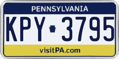 PA license plate KPY3795