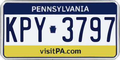 PA license plate KPY3797