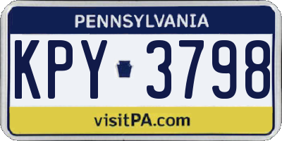 PA license plate KPY3798