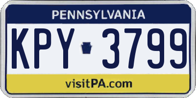 PA license plate KPY3799