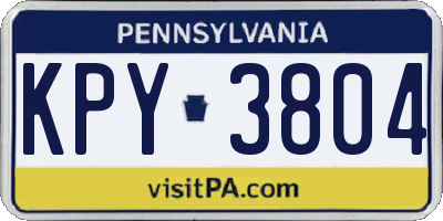 PA license plate KPY3804
