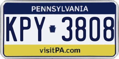PA license plate KPY3808