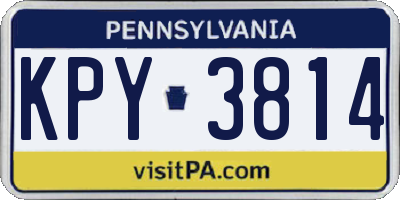 PA license plate KPY3814