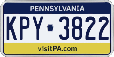 PA license plate KPY3822