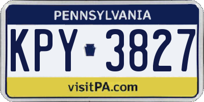 PA license plate KPY3827