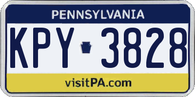 PA license plate KPY3828
