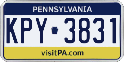 PA license plate KPY3831