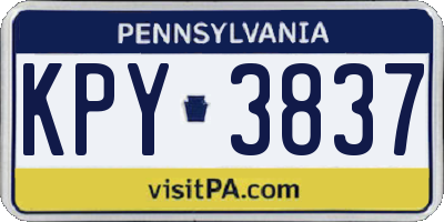 PA license plate KPY3837