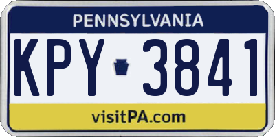 PA license plate KPY3841