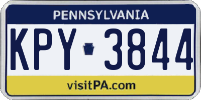 PA license plate KPY3844